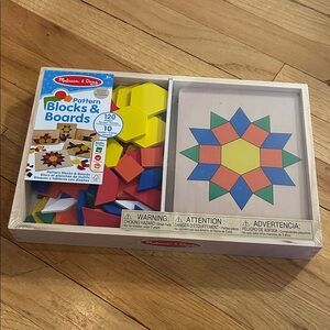 Melissa & Doug Colorful Pattern Blocks & Boards Set